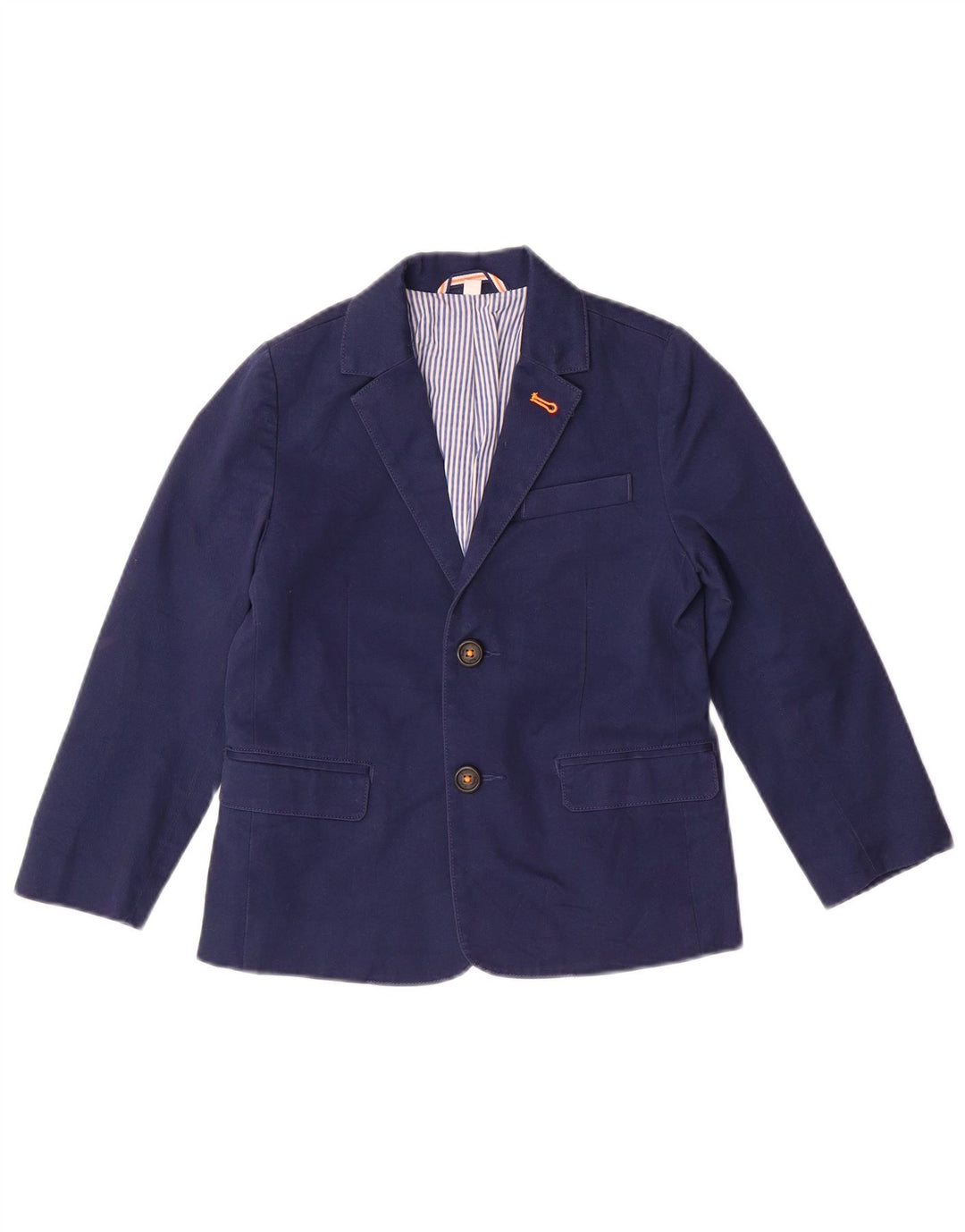 BODEN Boys 2 Button Blazer Jacket 6-7 Years Blue Cotton