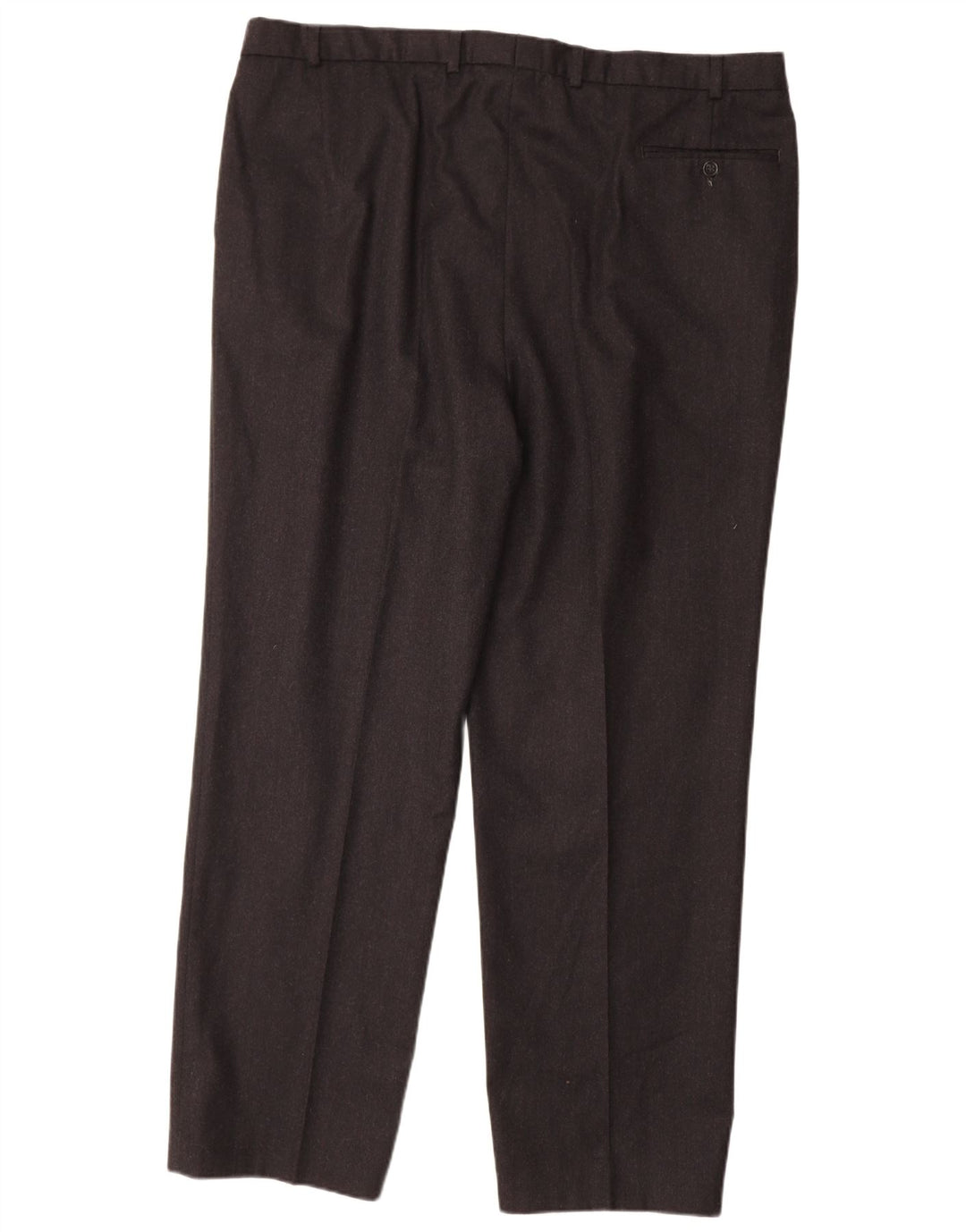 MARKS & SPENCER Pantaloni da abito con pegging da uomo W44 L33 Lana nera