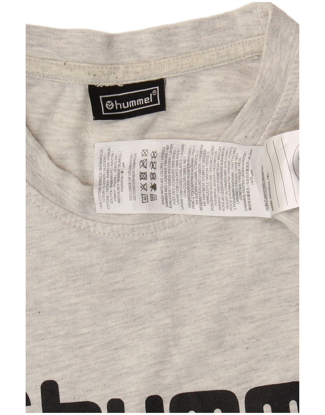 HUMMEL Mens Graphic T-Shirt Top Medium Grey Cotton