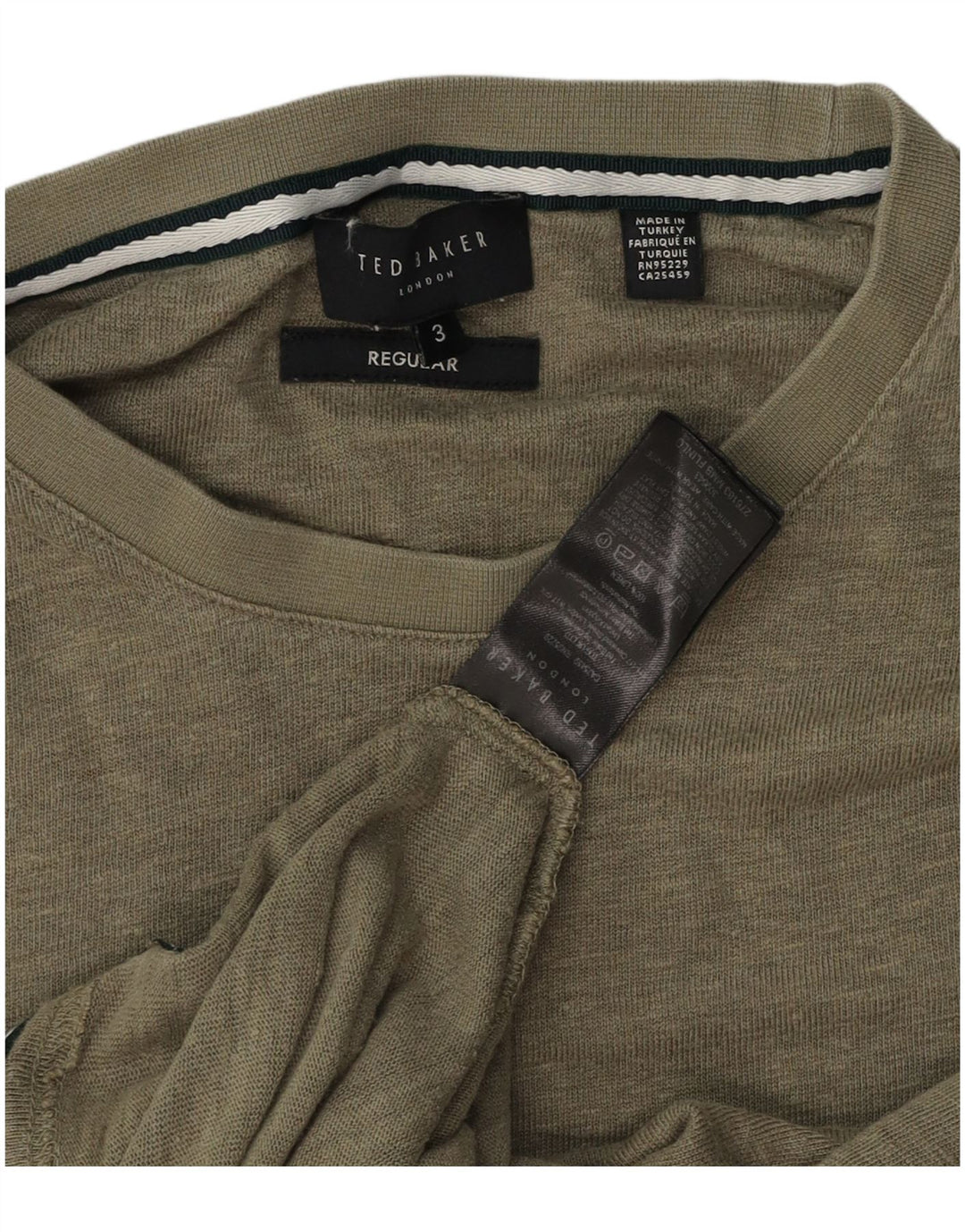 Ted Baker T-shirt regolare da uomo taglia superiore 3 medio lino kaki