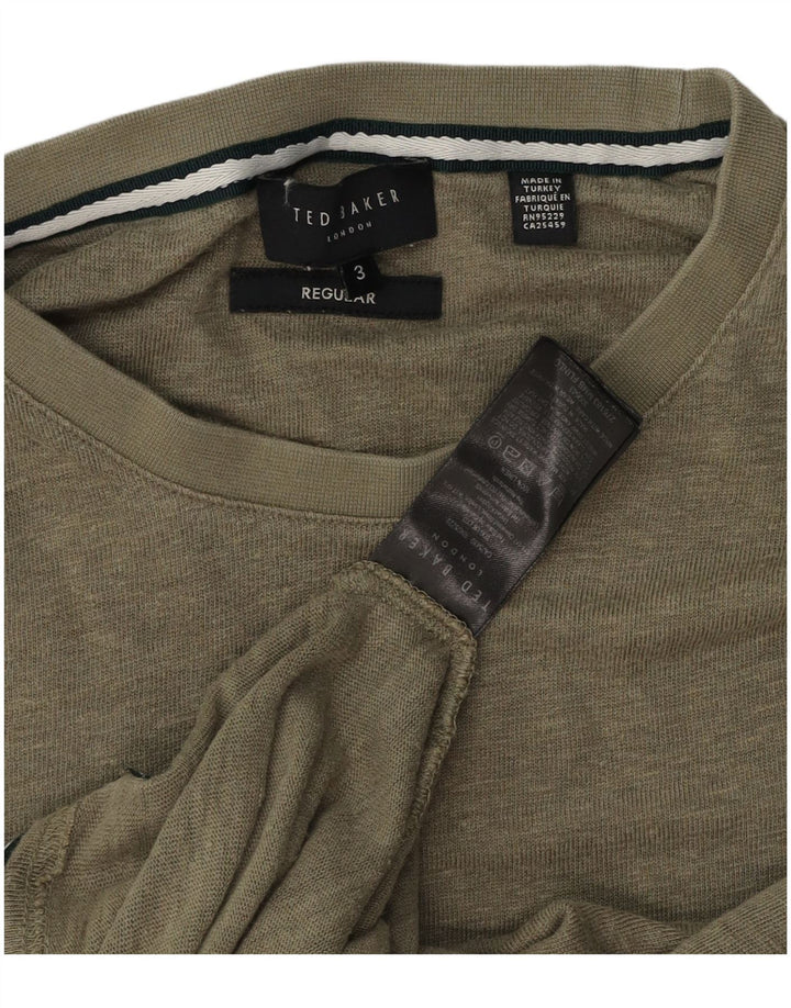 Ted Baker T-shirt regolare da uomo taglia superiore 3 medio lino kaki