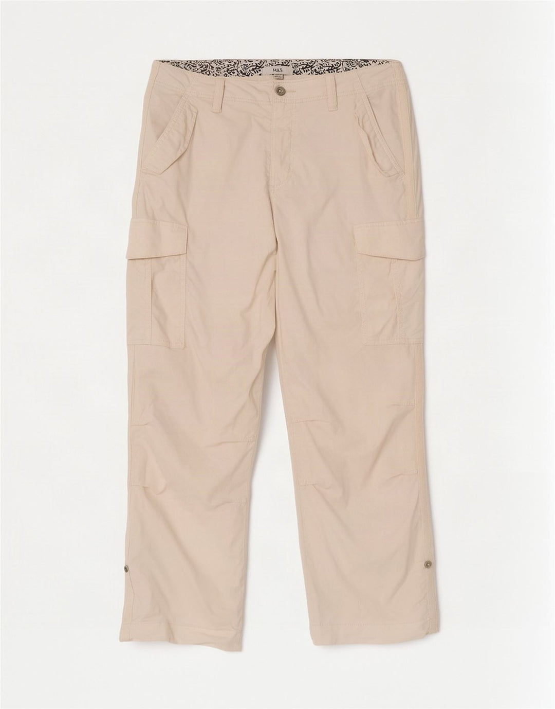 Pantaloni cargo da donna Marks & Spencer UK 14 Large W34 L29 Bianco sporco