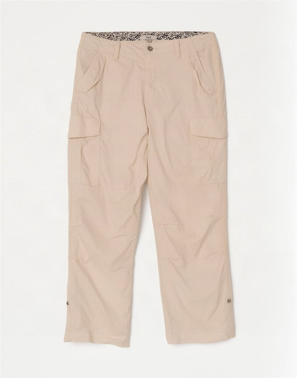 Pantaloni cargo da donna Marks & Spencer UK 14 Large W34 L29 Bianco sporco