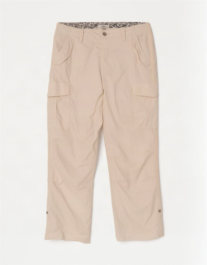Pantaloni cargo da donna Marks & Spencer UK 14 Large W34 L29 Bianco sporco