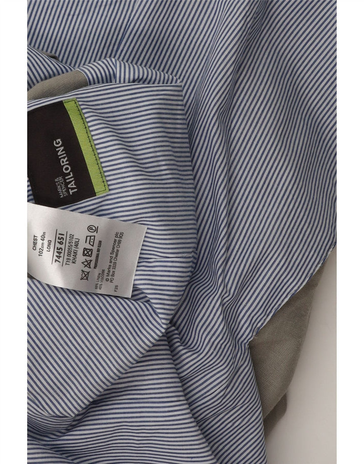 Giacca blazer a 2 bottoni Marks & Spencer da uomo UK 40 grande lino grigio