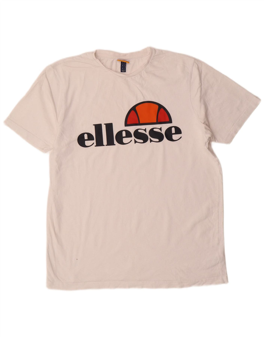 ELLESSE T-shirt grafica da uomo grande in cotone bianco