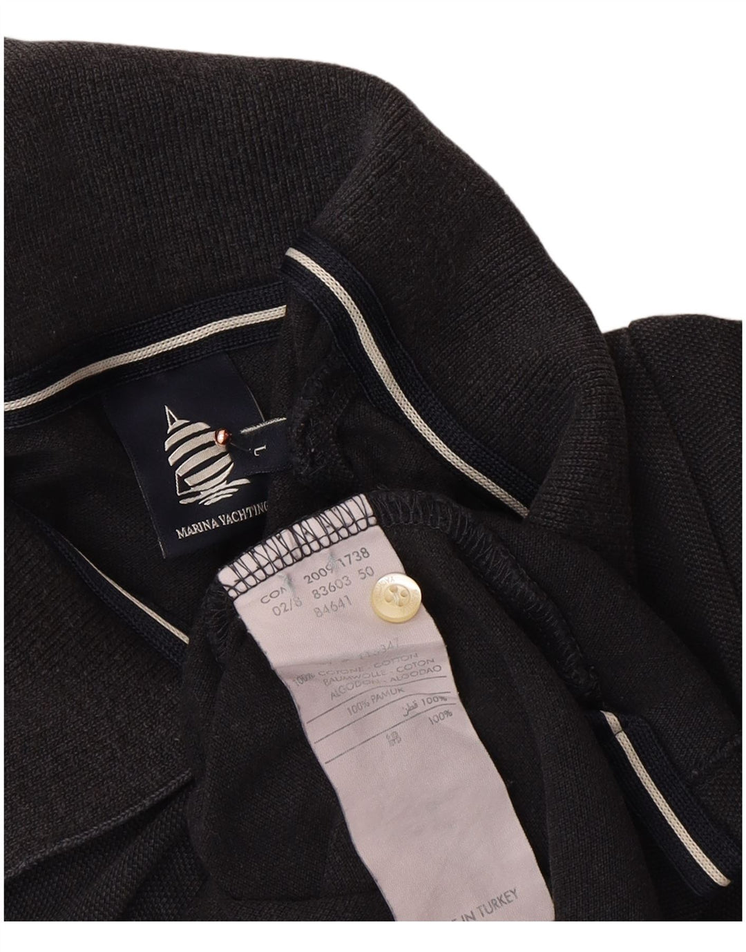 Polo da donna MARINA YACHTING UK 14 grande cotone nero