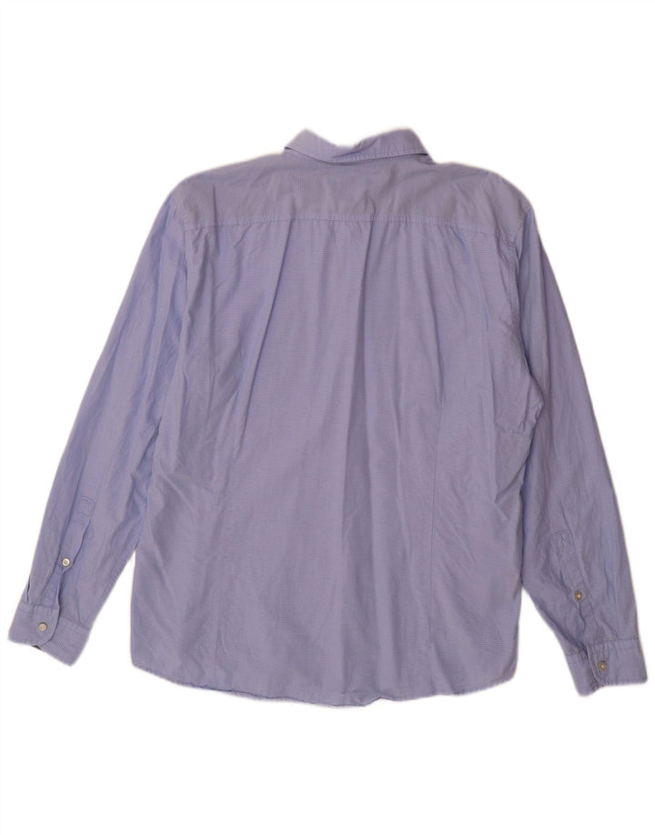 Camicia da uomo Hugo Boss 2XL cotone maculato blu