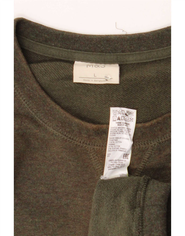 Marks & Spencer Felpa da uomo Maglione grande in cotone kaki