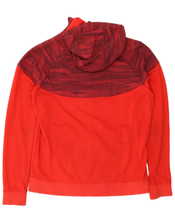 Felpa con cappuccio e zip Nike da uomo in cotone geometrico rosso medio