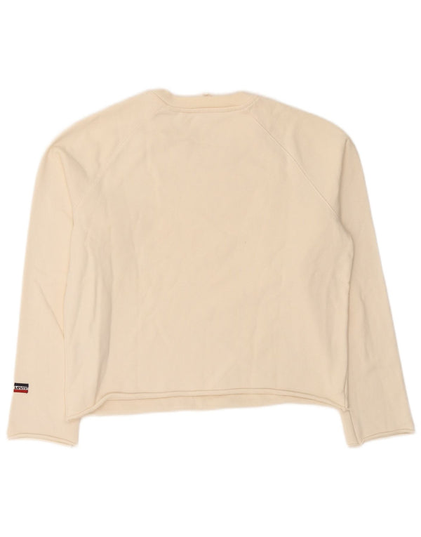 Levi's Felpa con grafica da donna Maglione UK 16 Large Cotone bianco sporco