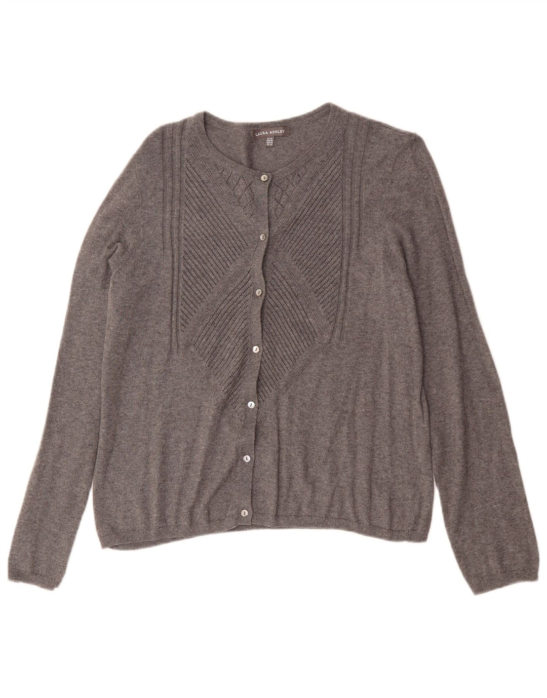 Maglione cardigan da donna Laura Ashley UK 14 Cotone grigio medio