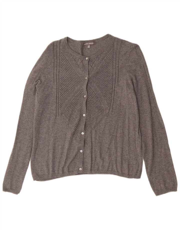 Maglione cardigan da donna Laura Ashley UK 14 Cotone grigio medio