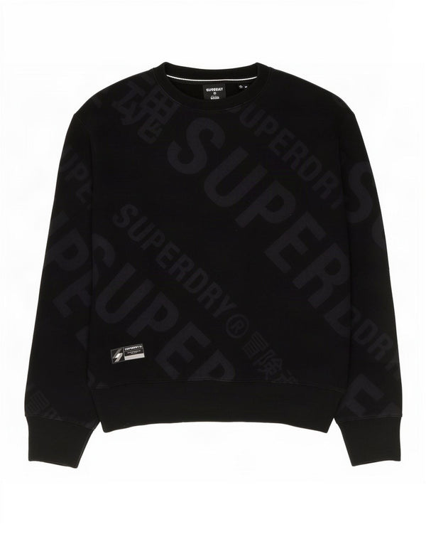 Felpa grafica da uomo Superdry Maglione cotone nero medio
