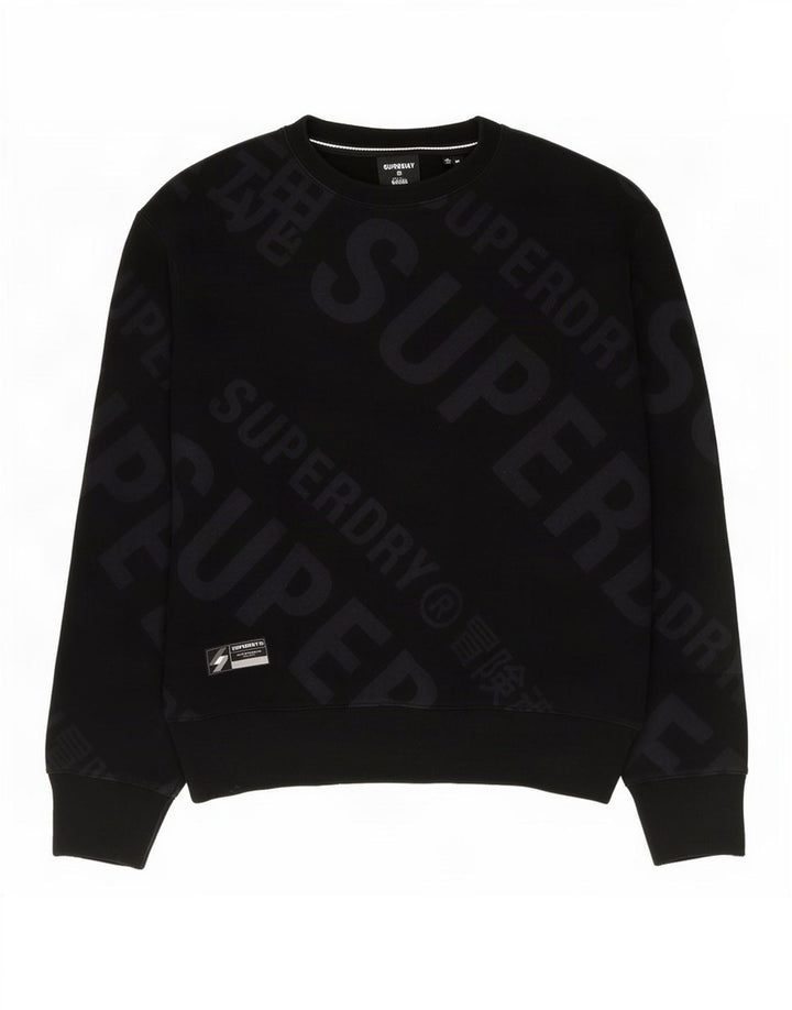 Felpa grafica da uomo Superdry Maglione cotone nero medio