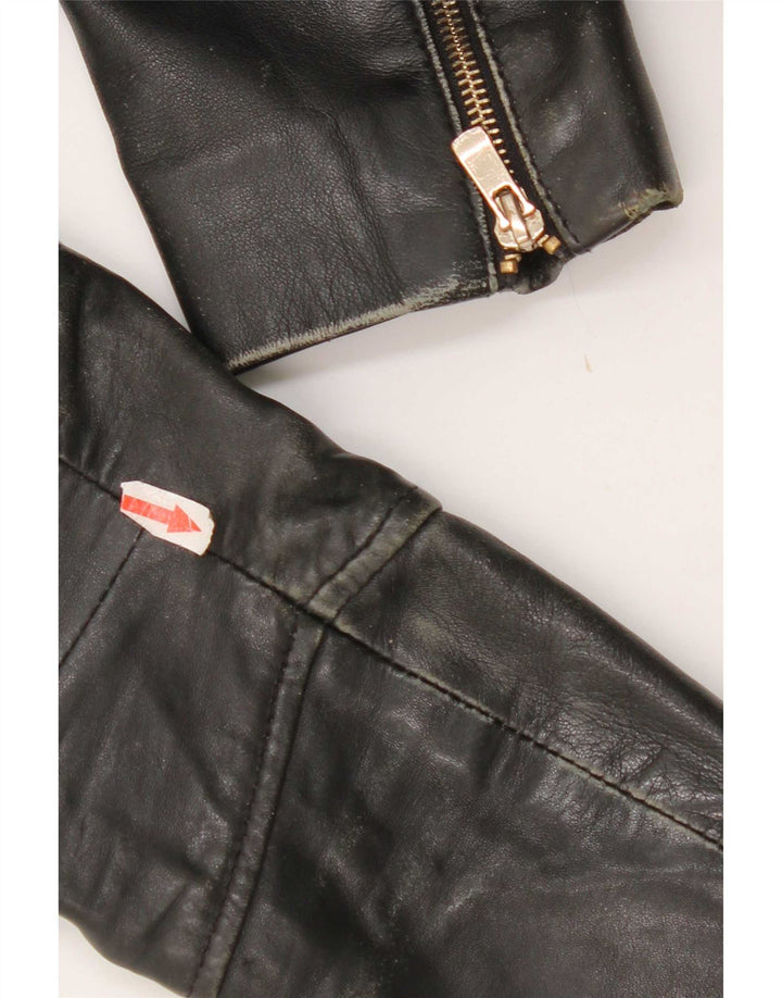 Giacca in pelle corta da donna Mango UK 10 piccola nera