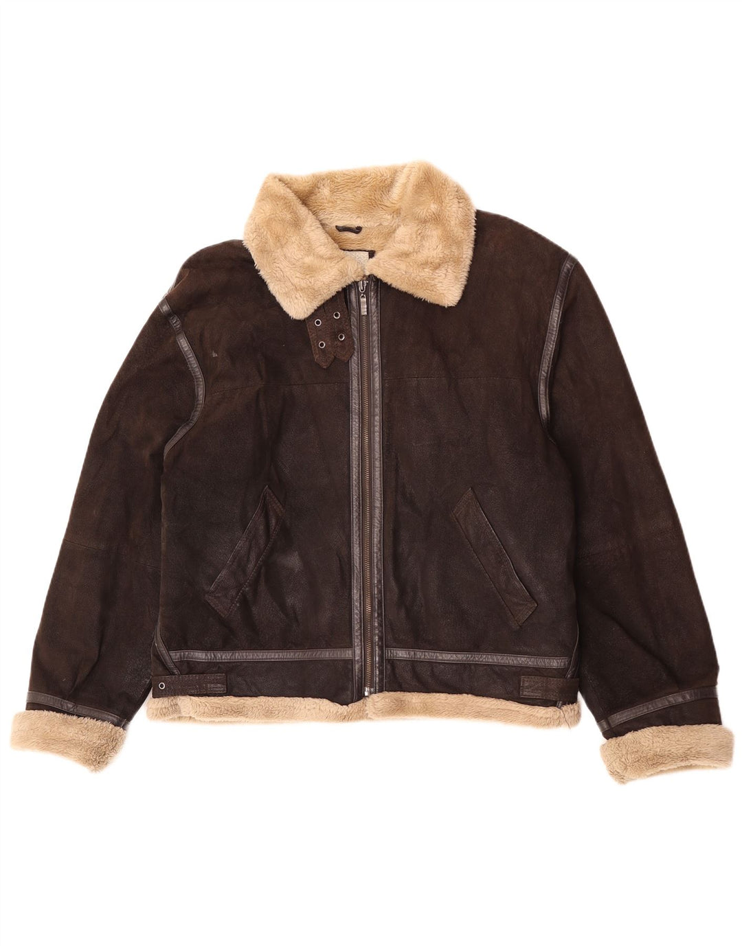 Giacca in pelle Sherpa da uomo Conbipel UK 40 grande marrone