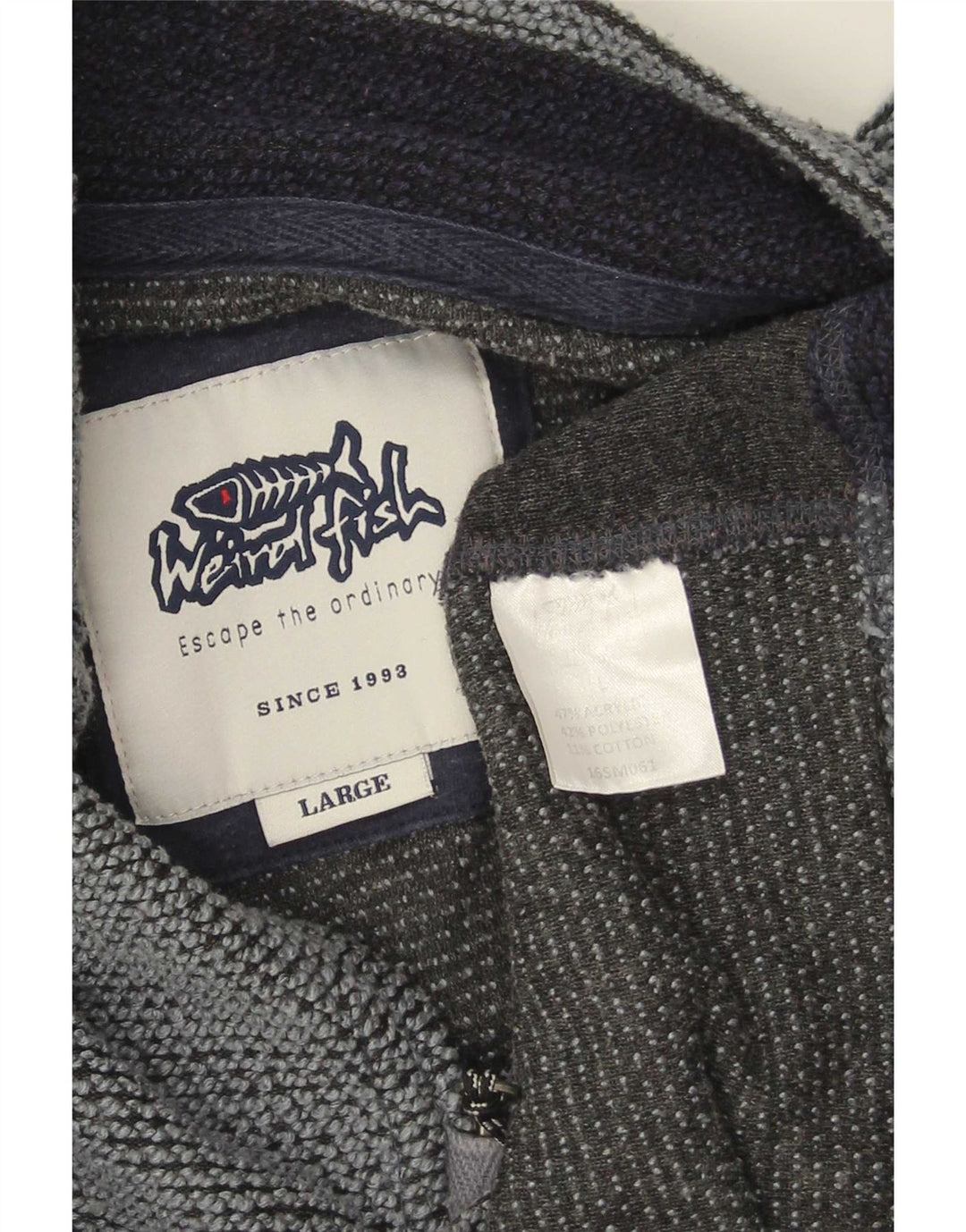 Felpa grafica da uomo Weird Fish, grande, color block blu navy