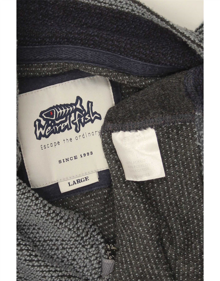 Felpa grafica da uomo Weird Fish, grande, color block blu navy