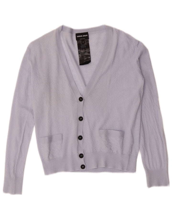 Maglione cardigan corto da donna Giorgio Armani IT 42 Lana viola medio