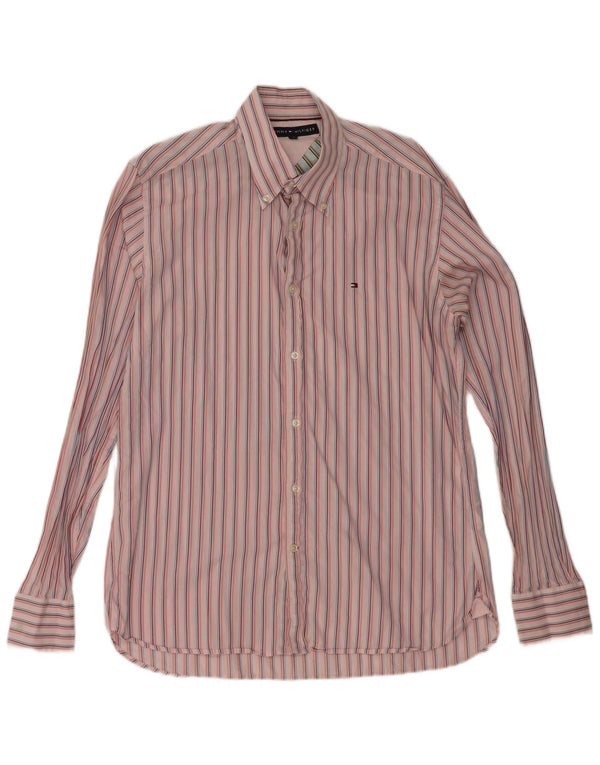 Camicia da uomo Tommy Hilfiger a righe rosa medio