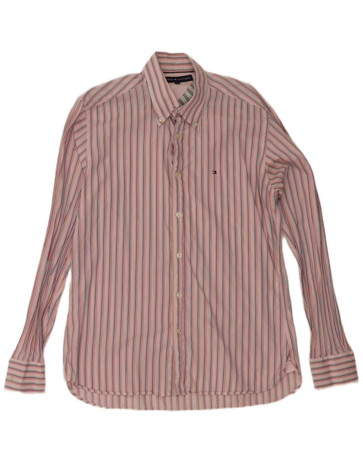 Camicia da uomo Tommy Hilfiger a righe rosa medio