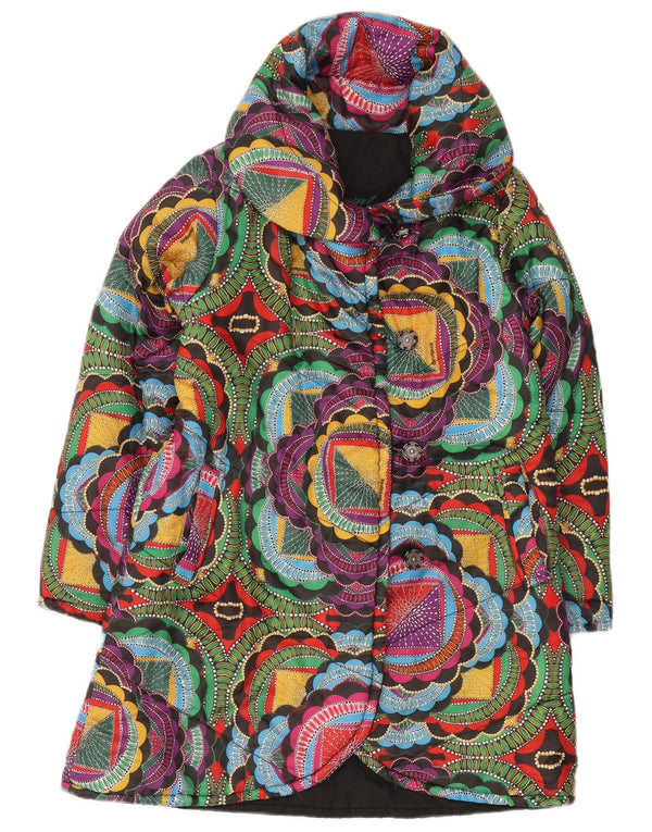 Desigual Giacca imbottita da donna UK 10 Small Poliestere geometrico multicolore