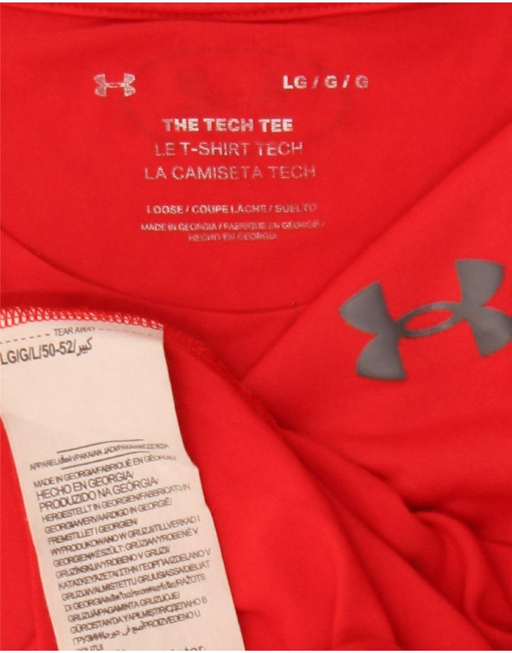 T-shirt da uomo Under Armour Top grande sportivo in poliestere rosso