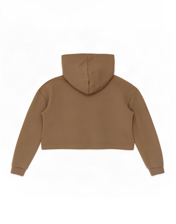 Felpa con cappuccio grafica ritagliata oversize da donna Puma UK 8 Small in cotone kaki