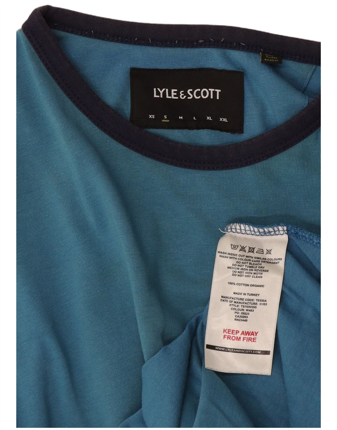 T-shirt da uomo Lyle & Scott Top piccola in cotone color block blu