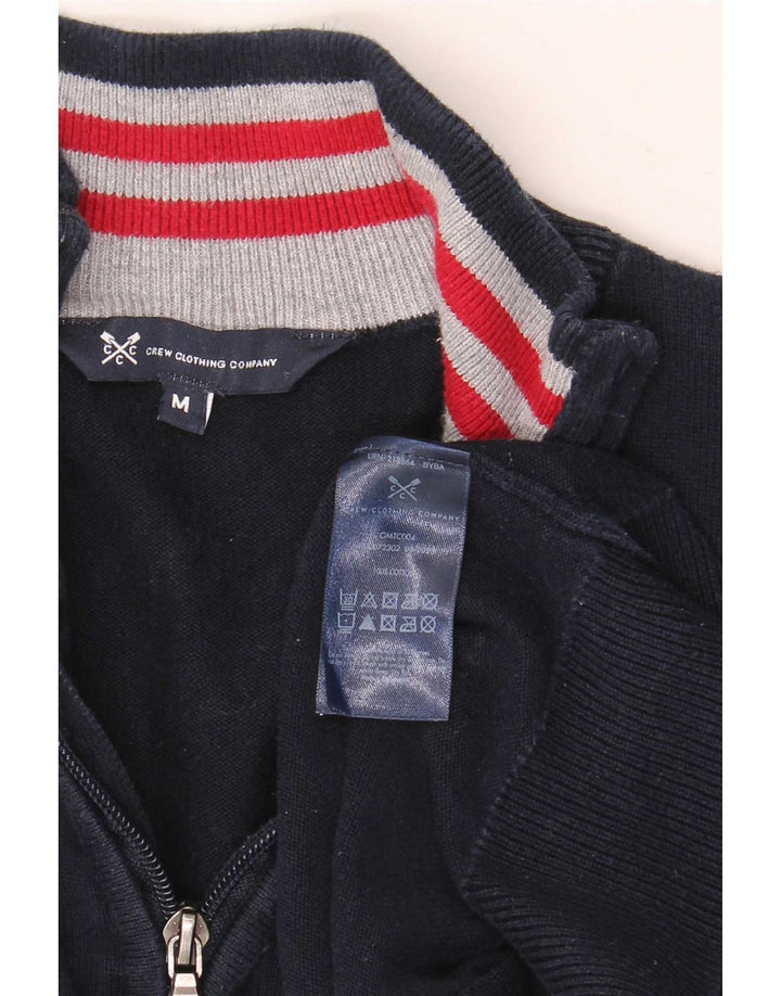 Crew Clothing Maglione da uomo con collo con zip, cotone medio blu navy