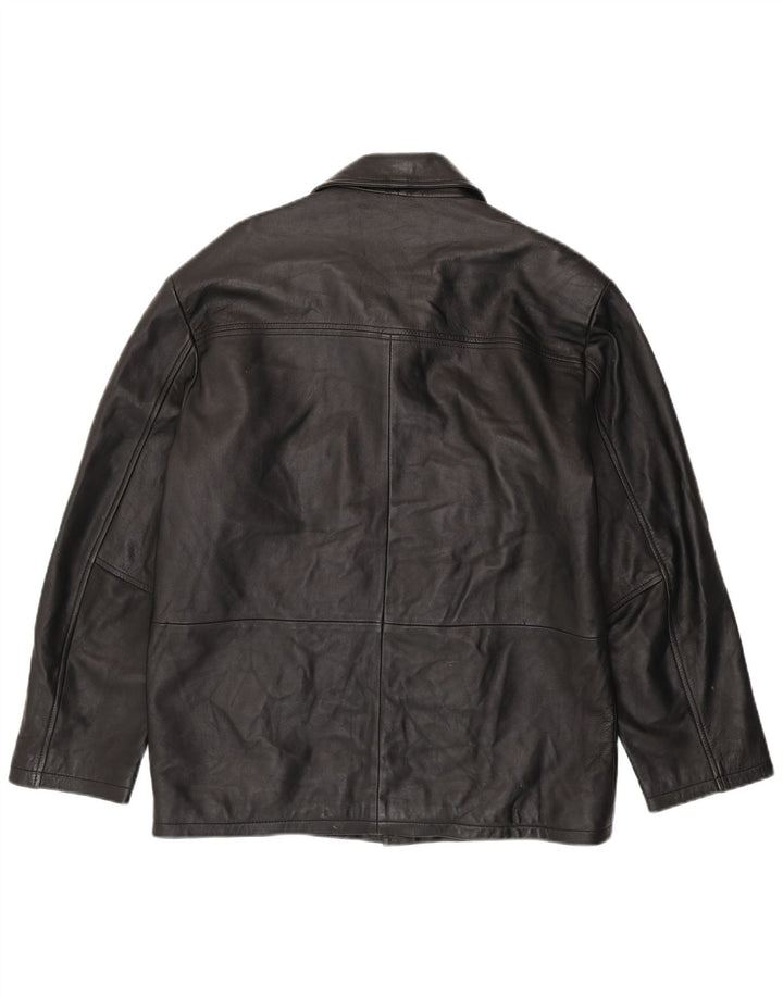 Giacca in pelle vintage da uomo UK 40 grande in pelle nera