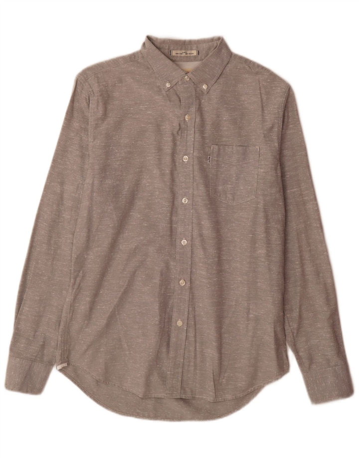 Camicia Levi's da uomo slim fit in cotone mélange grigio medio