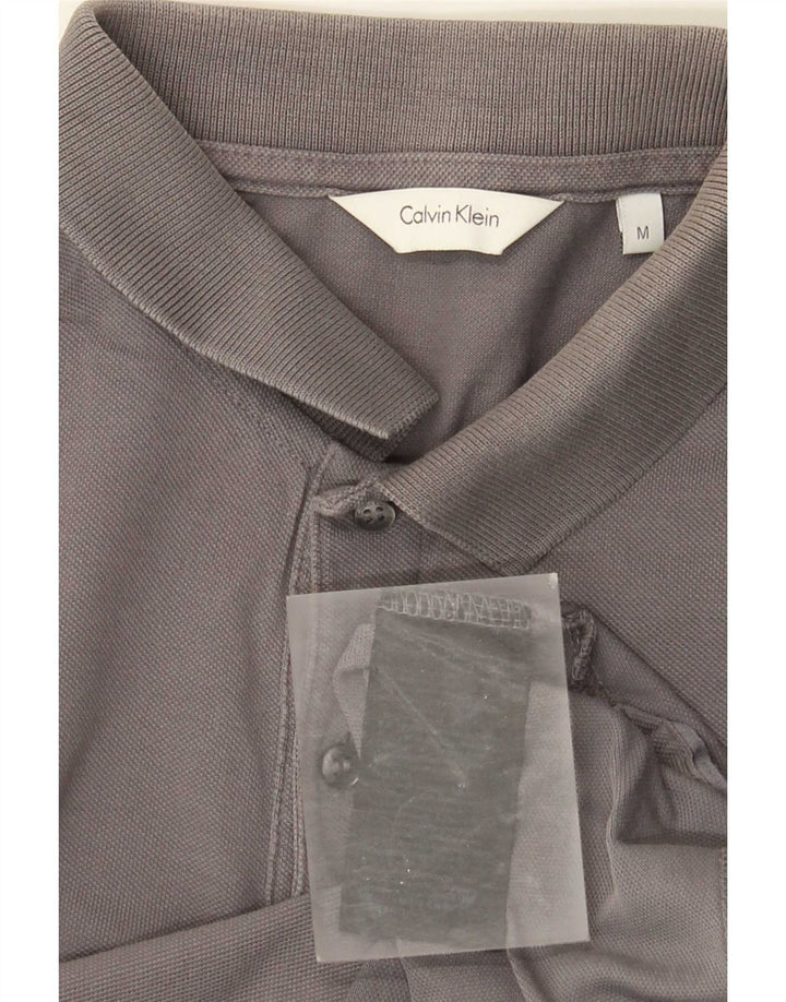Polo da uomo Calvin Klein in cotone grigio medio