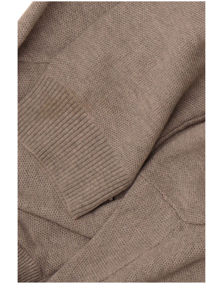 TOMMY HILFIGER Maglione da uomo con zip e collo XL in cotone grigio