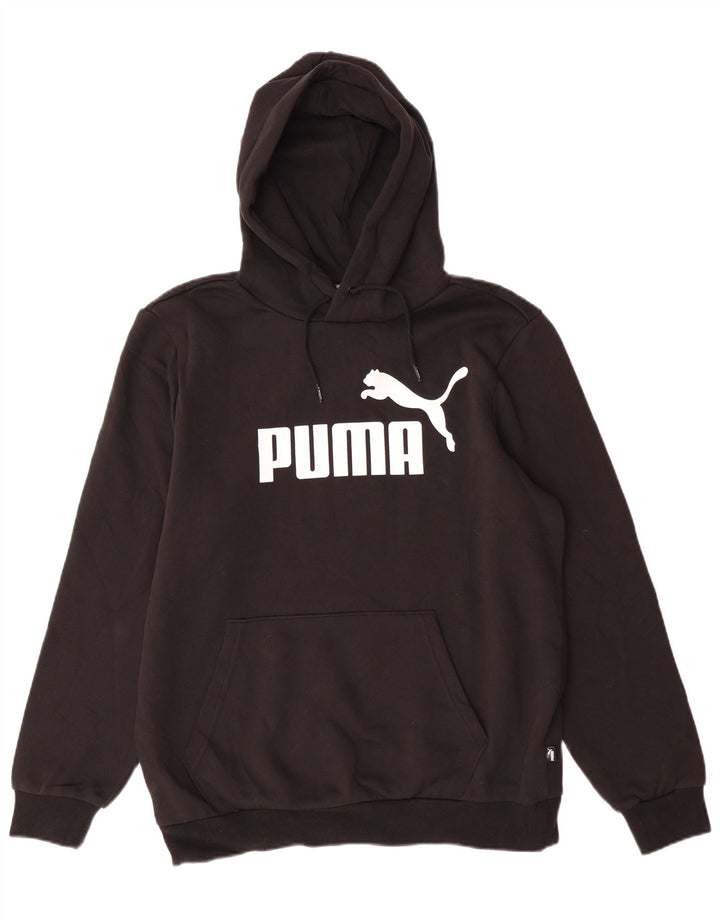 Felpa con cappuccio grafica PUMA da uomo, cotone nero medio