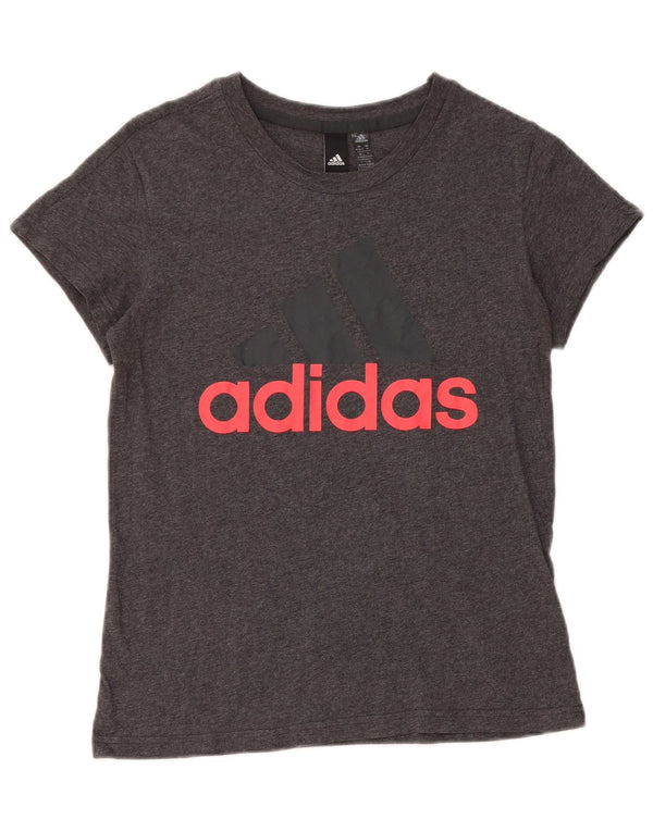 T-shirt grafica da donna Adidas Top UK 12/14 Cotone grigio medio