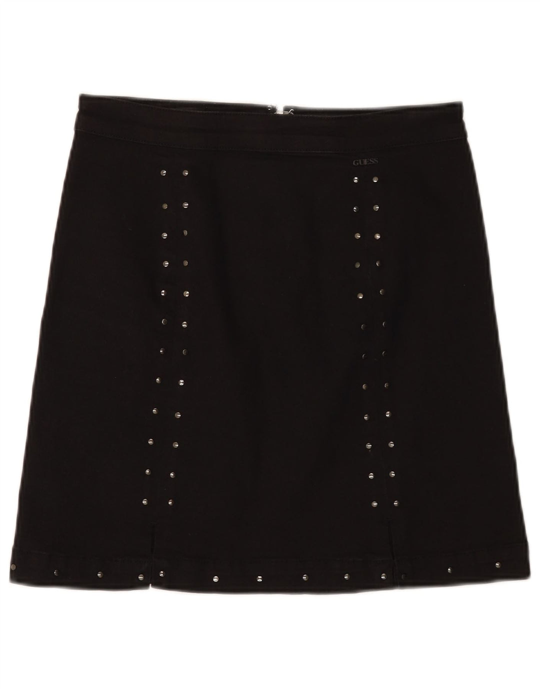 Minigonna da donna Guess W29 media cotone maculato nero
