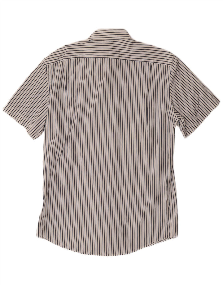 Camicia Lacoste da uomo a maniche corte, vestibilità regolare, taglia 42, grande gessato bianco