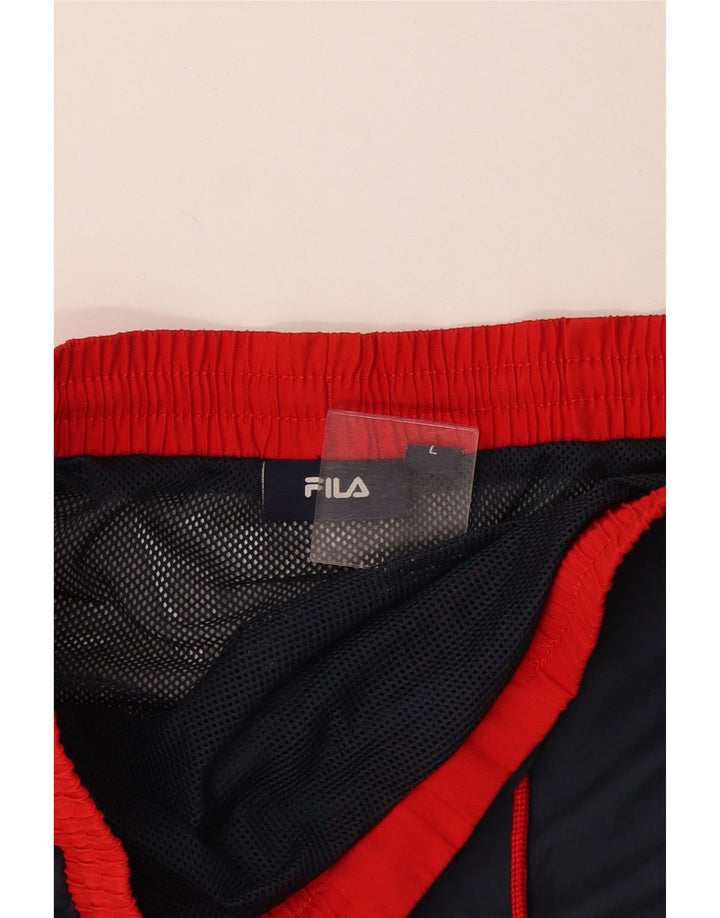 Pantaloncini da bagno da uomo Fila Large blu navy color block