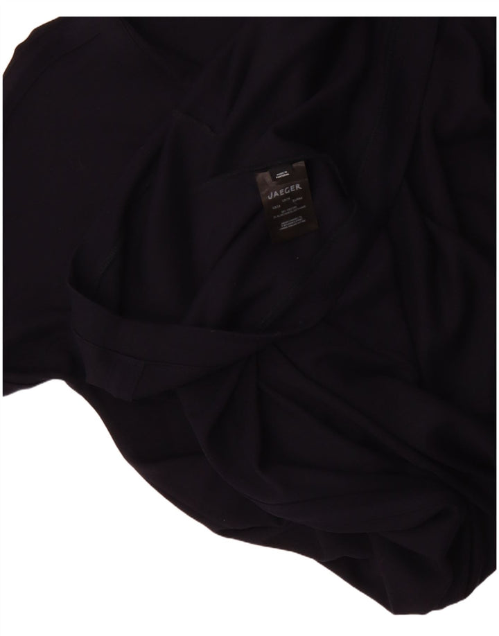 Abito basic a maniche lunghe da donna Jaeger UK 16 Large in viscosa blu navy