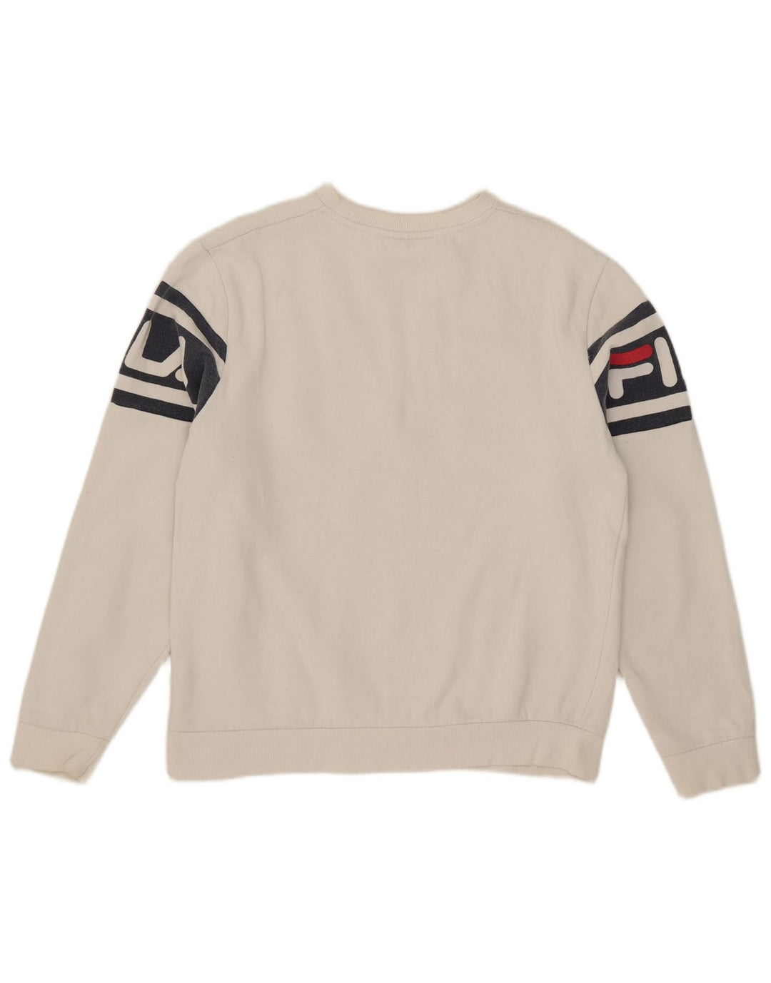 Felpa grafica da uomo Fila, maglione grande, cotone color block bianco