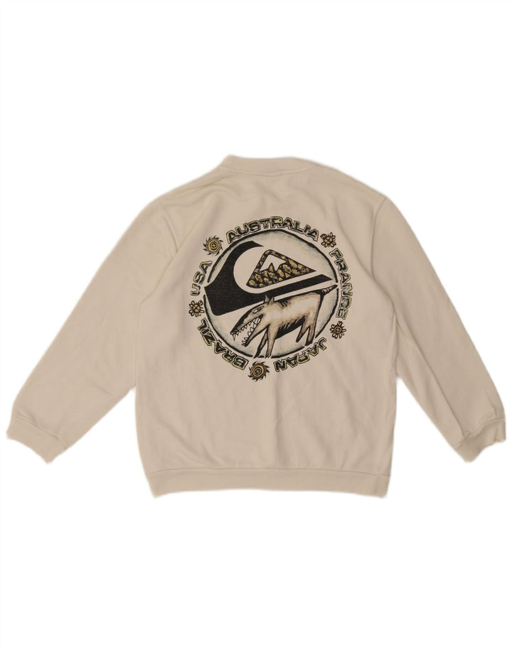 Felpa grafica Quiksilver per ragazzi 11-12 anni bianca