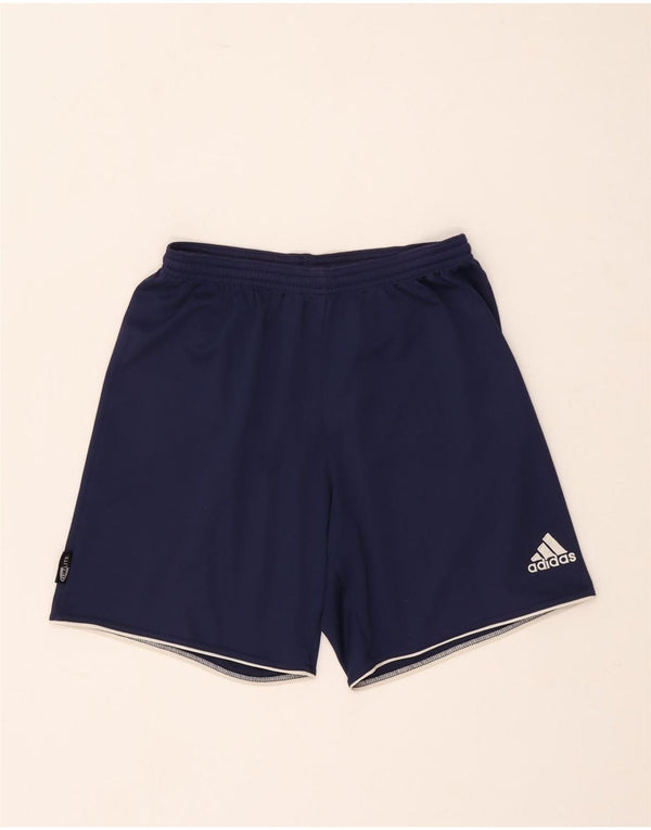 Pantaloncini sportivi da uomo Adidas piccoli in poliestere blu navy