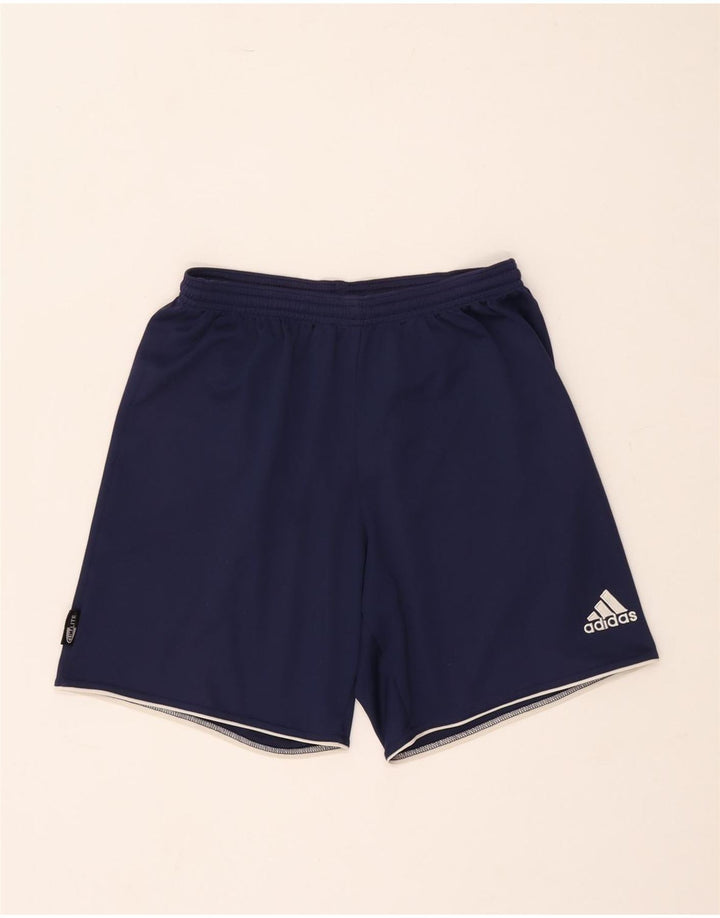 Pantaloncini sportivi da uomo Adidas piccoli in poliestere blu navy