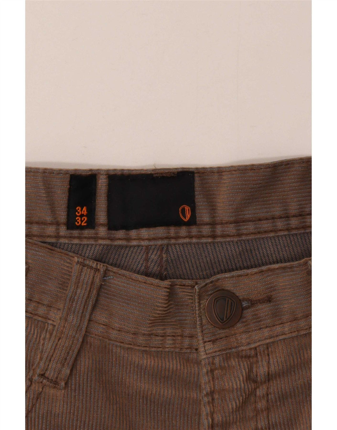 Pantaloni dritti da uomo in velluto a coste Ben Sherman W34 L32 poliestere marrone