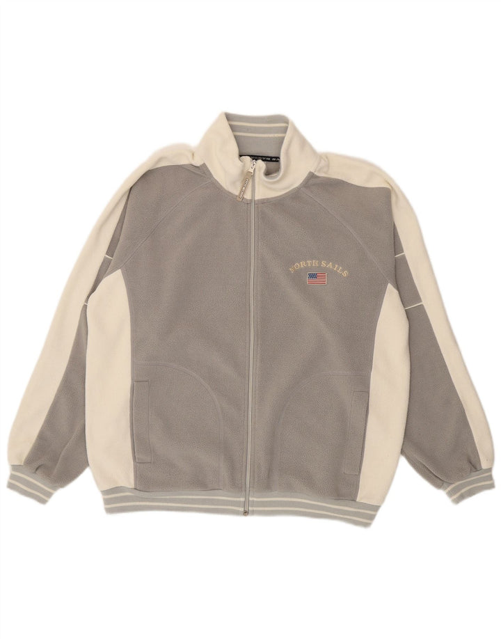 Giacca in pile da uomo North Sails UK 40 Large Poliestere color block grigio