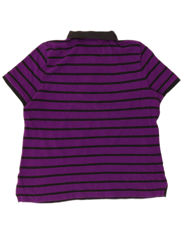 Polo da donna Ralph Lauren UK 18 XL cotone a righe viola