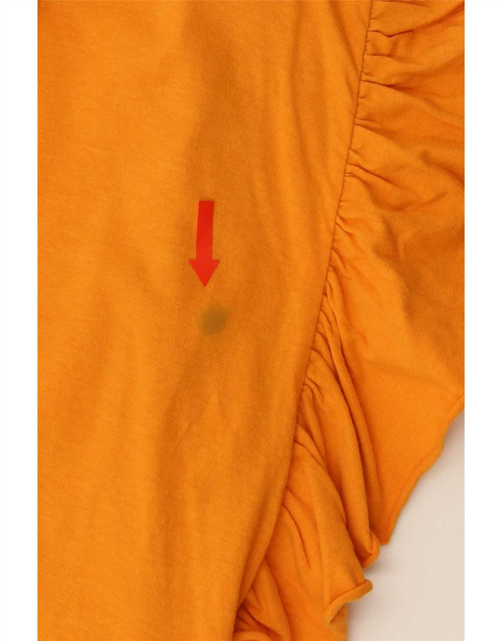 Top Blusa Donna Zara UK 12 Arancione Medio