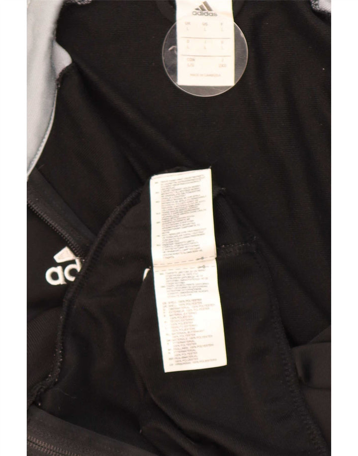 Giacca da ginnastica da uomo Adidas, giacca grande, in poliestere color block nero